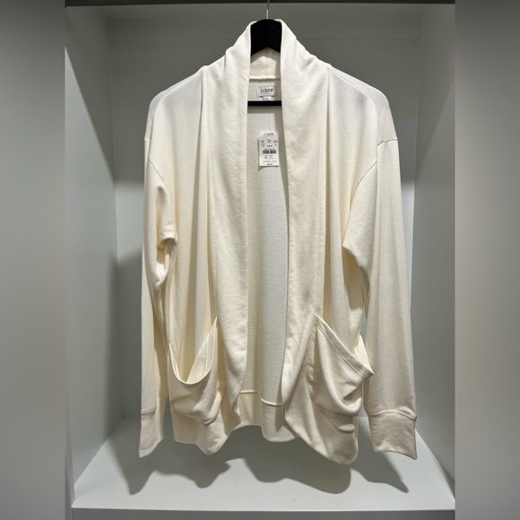 J. Crew Factory Knit Wrap Cardigan Sweater in Ivory size Large NEW - Picture 5 of 10